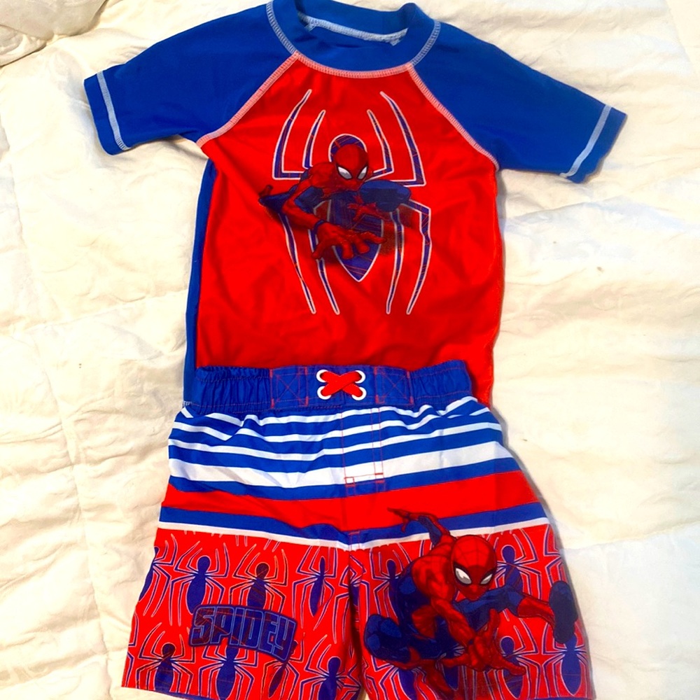 Marvel Spider-Man Toddler 2 Swim set Shirt & Shorts